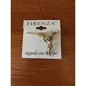 Firenza Angel Necklace Angels On The Go Gold Tone Pendant New On Card Spiritual